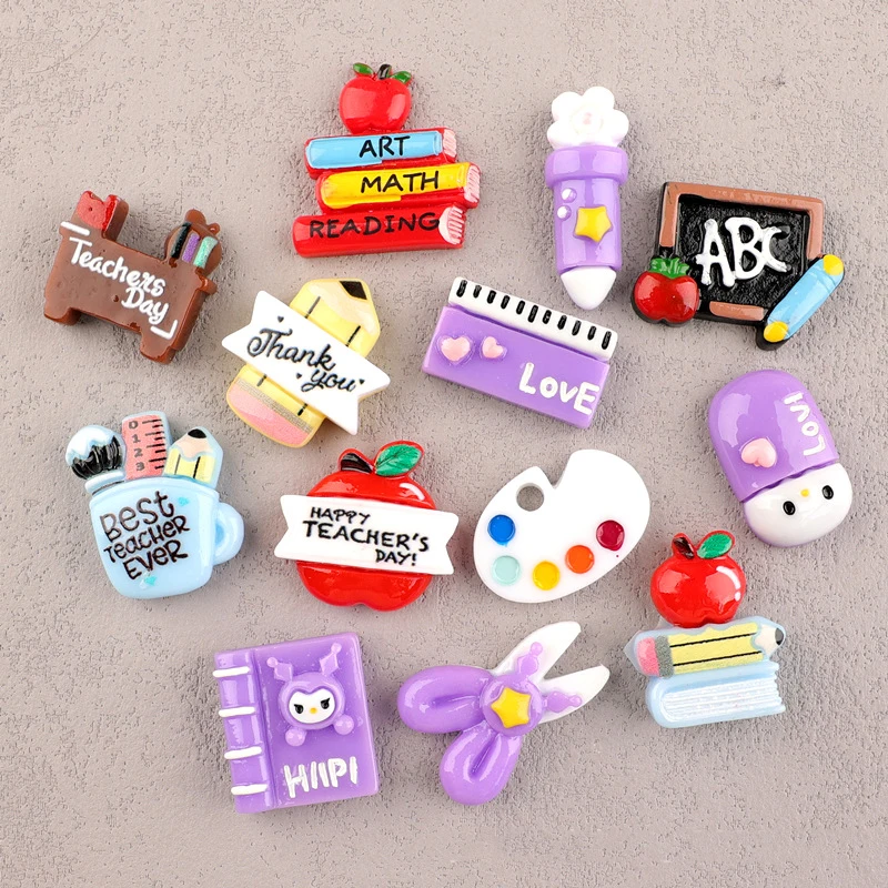 13pcs/Lot Mini Resin Stationery Scissors Flatback Cabochon Miniature Pattern Applique Ornament Craft DIY Earring Accessories