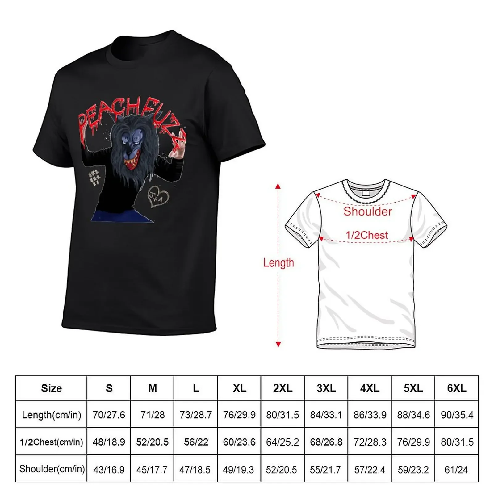 Creep - HQ Peachfuzz Werewolf Mask Pose T-Shirt plus size clothes street wear rapper graphic tees mens t shirts top quality