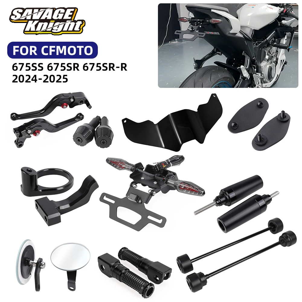 

2025 675 SR SS SR-R Wheel Frame Crash Sliders For CFMOTO 675SRR 675SS CF-675 Tail Tidy Kit Winglet Levers Motorcycle Accessories