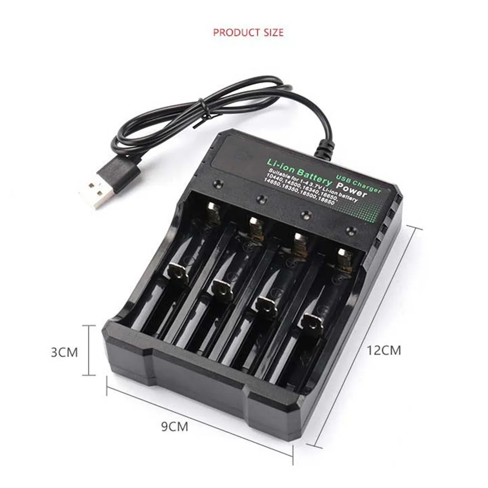 4 فتحة USB شاحن بطارية ل 18650 10440 14500 16340 18500 18350 خلايا ليثيوم أيون 5 فولت المدخلات شحن سريع