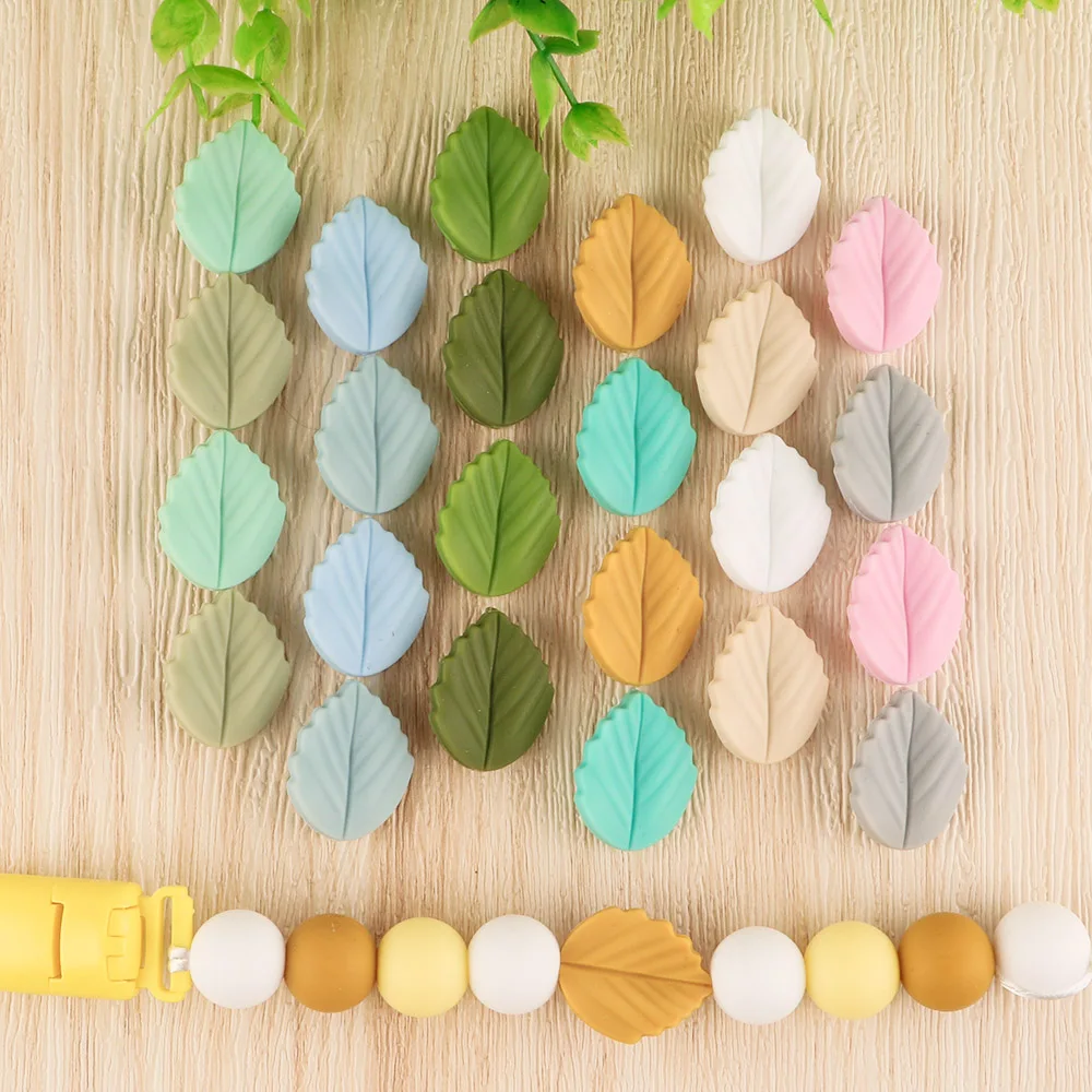 20pcs Brief Colorful Butterfly Daisy Leaf Silicone Focal Beads DIY Accessories for Handmade Items Necklace Bracelet