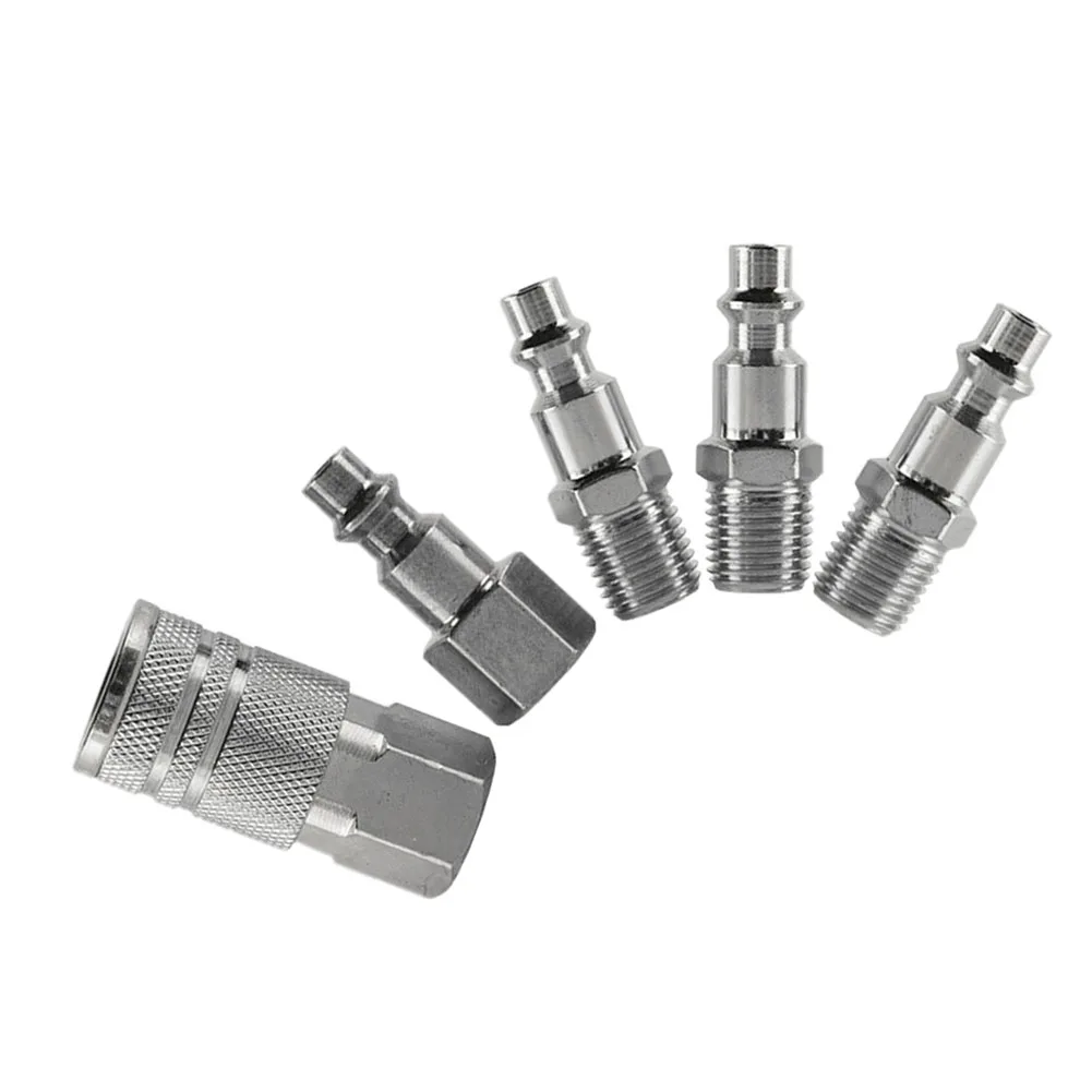 5pcs/set Pneumatic Quick Connector 1/4 NPT For Air Hose Fittings Coupling Air Piping Pneumatic Tools Replacement Parts