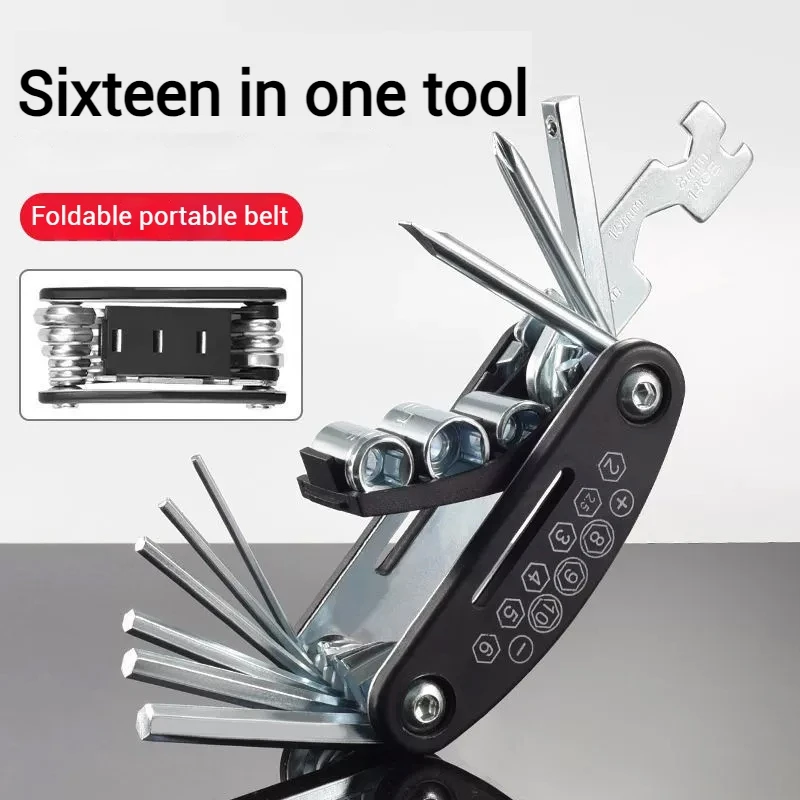 

16 in 1 Motorcycle Bicycle Repair Tools Kit Multifunction Screwdriver Set Wrench Nut Tire Screwdriver Motor Screwdriver Set