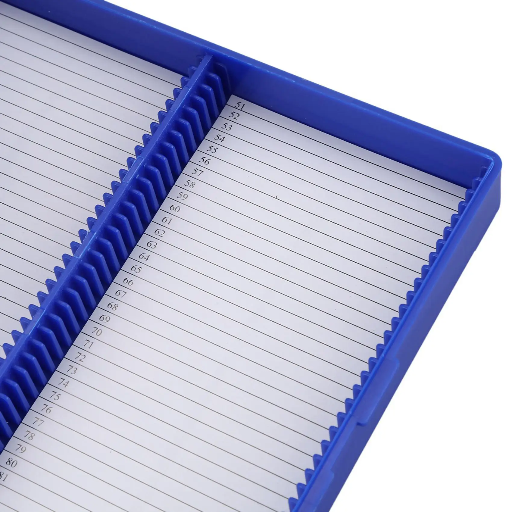 MOPHE-5X Caja de microscopio de diapositiva de microslide rectangular de plástico azul real con capacidad para 100