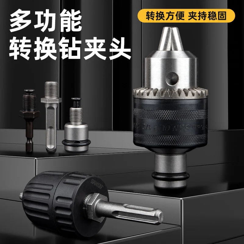 Elétrica Impacto Broca Chave, Lote De Vento, Cabeça De Conversão, Praça Handle, Auto-Locking Chuck