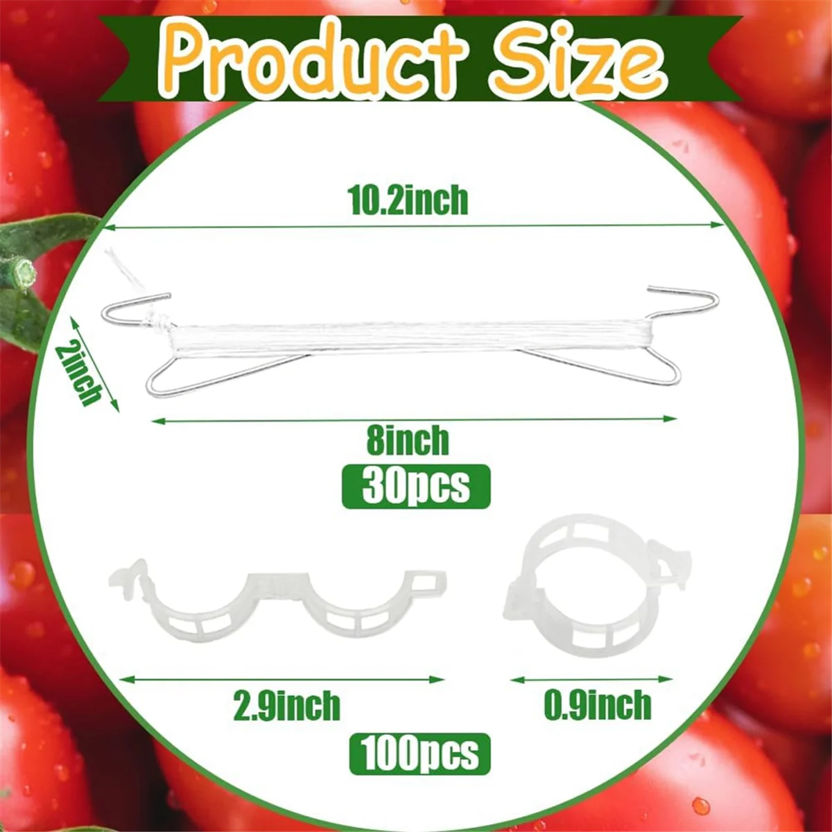 

A11I Tomato Hooks with String,Plant Support Clips,Tomato Support Hook for Climbing Plants,Tomato Holder Hooks