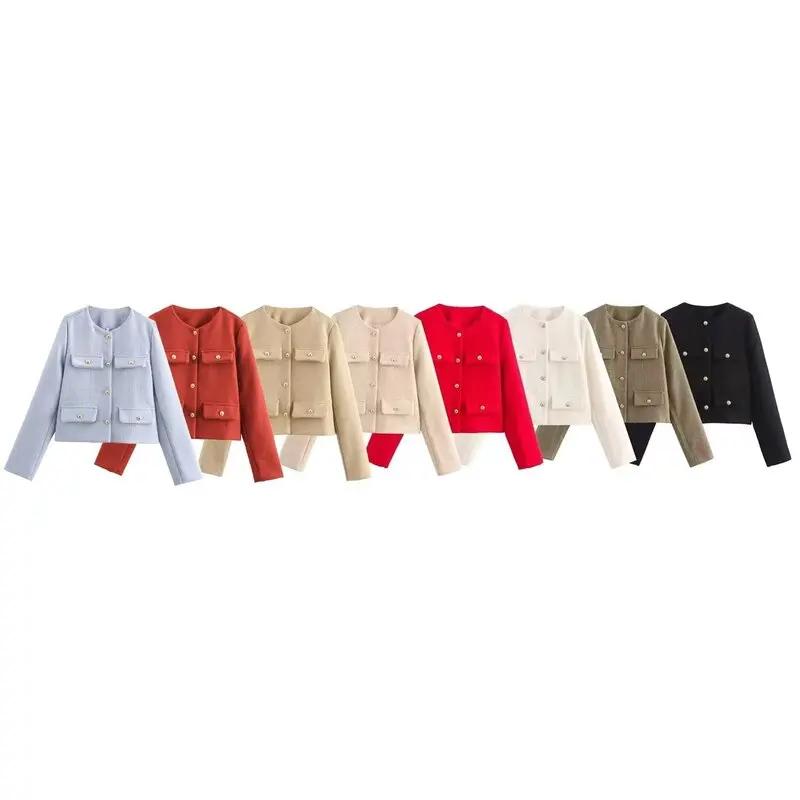 

Casual ort Length Long Sve round Ne Women's Suit Jaet Autumn Winter New Arrival Faion Versatile Loose Fit Regular ...
