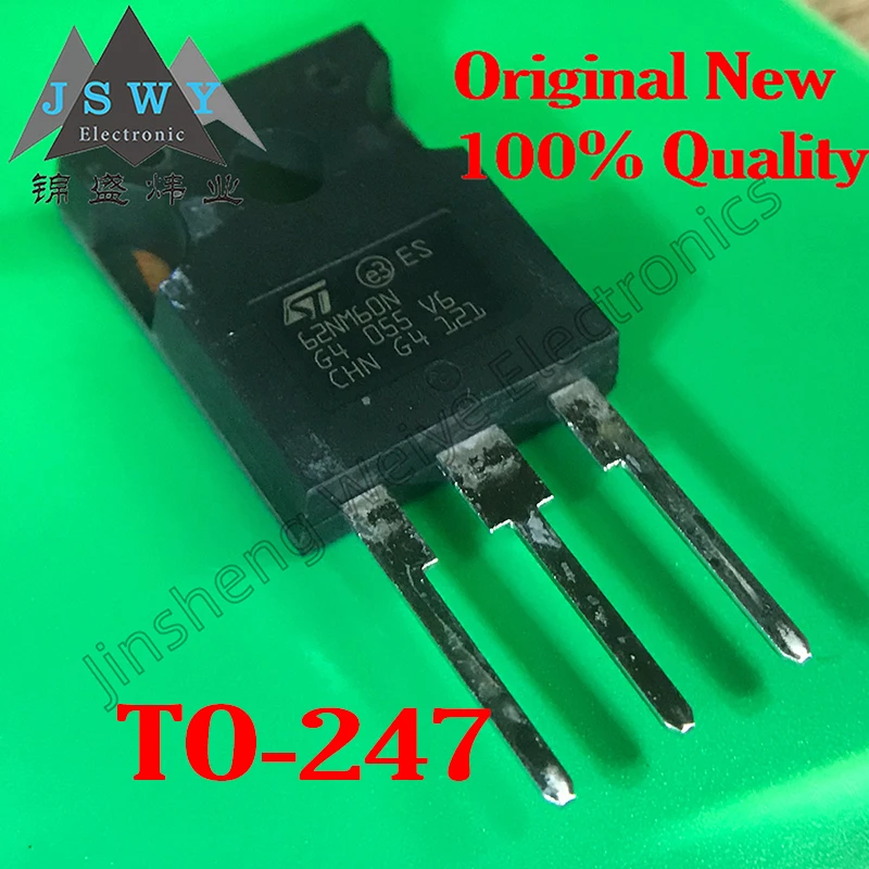 5PCS STW62NM60N 62NM60N 55A 600V N-Channel Silicon Field Effect Tube MOSFET TO-247 Direct Plug 100% Brand New Free Shipping