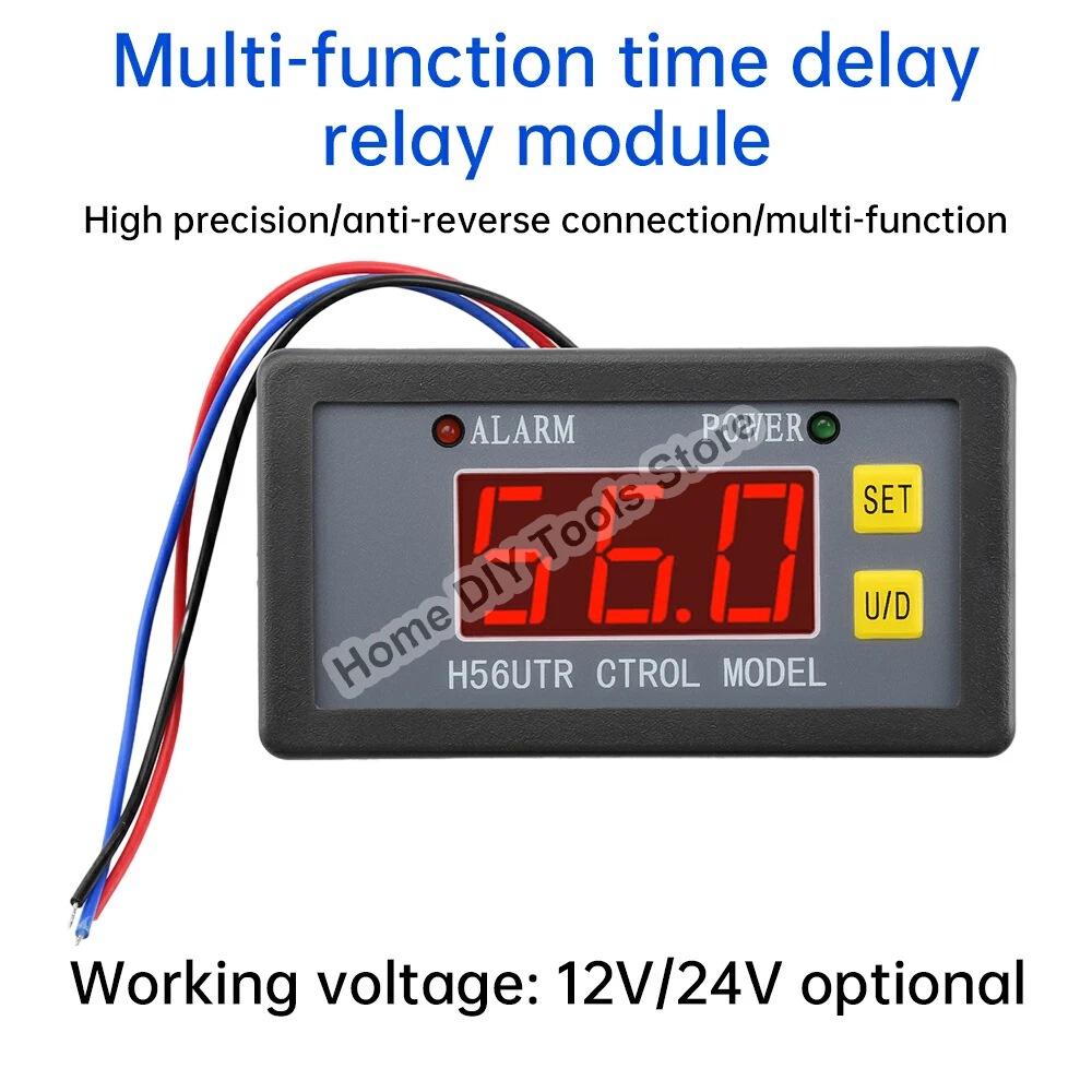 DC 12V 24V Delay Relay Cycle Suction on/off Switch Cycle Timer Relay Module 1S-999M Adjustable for Motor Light Strip