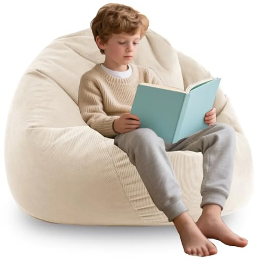 

3Feet Memory Foam Bean Bag Chairs for Teens or with Filling Bean Bag Sofa with Handle Super Soft Corduroy Fabric Lazy Sofa 3 Fe