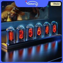 Nixie Tube Clock Glow Tube Clock IPS Color Screen Digital Clock DIY Analog Digital Tube Desktop Digital Clock Decoration Gift