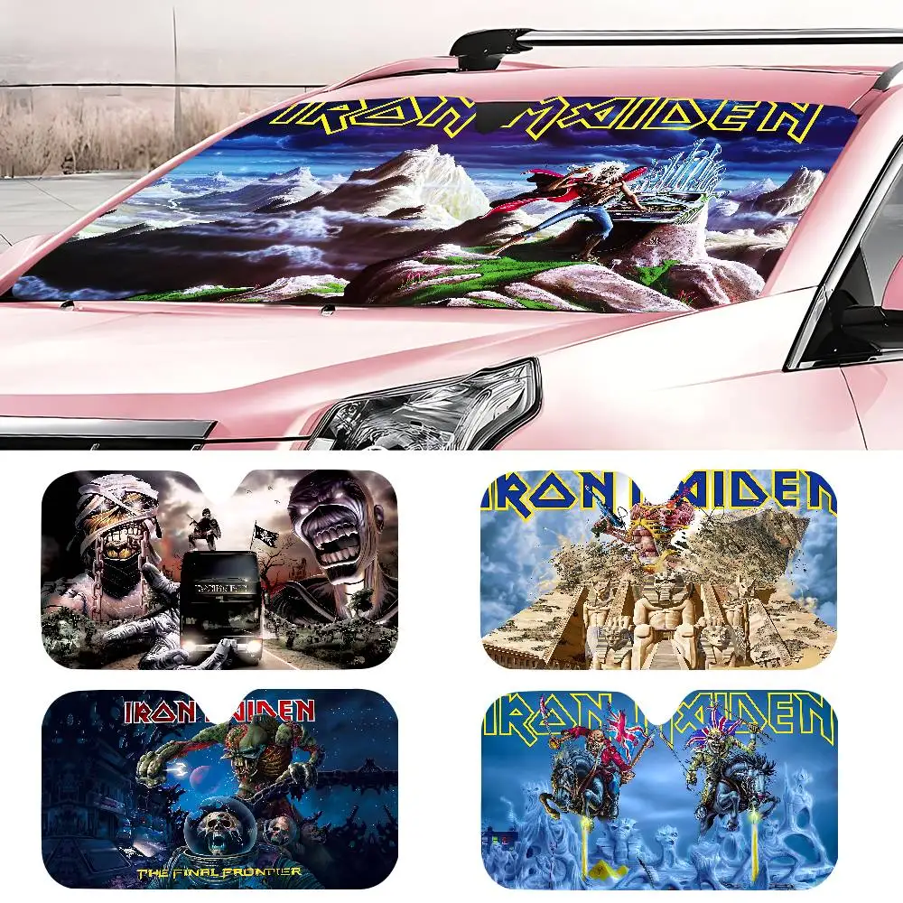 

Band I-Iron Cool M-Maiden лобовое стекло автомобиля забавный солнцезащитный козырек складной УФ-лучи солнцезащитный козырек солнцезащитный козырек для переднего окна