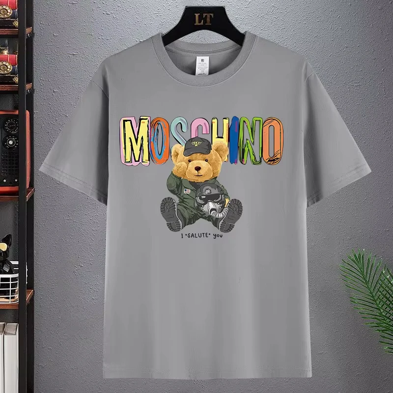 夏かわいいクマプリントパターン純粋な綿ソフトで快適なレジャー休暇原宿ユニセックス弱虫卸売ポル市長