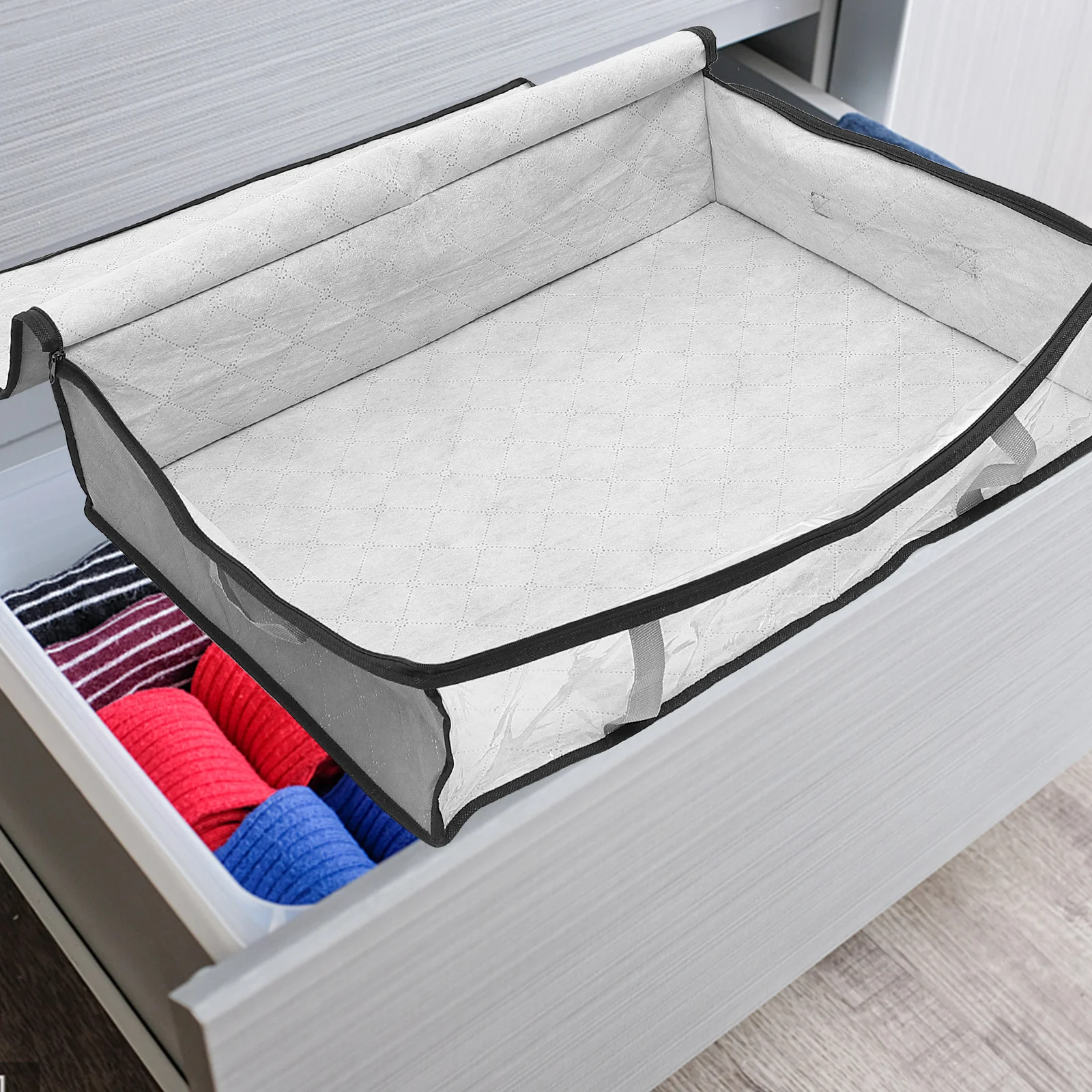

3pcs Non-Woven Fabric Storage Bag Large Capacity Foldable Clothes Organizer Box For Bedroom Home Use Washable Closet Jeans T
