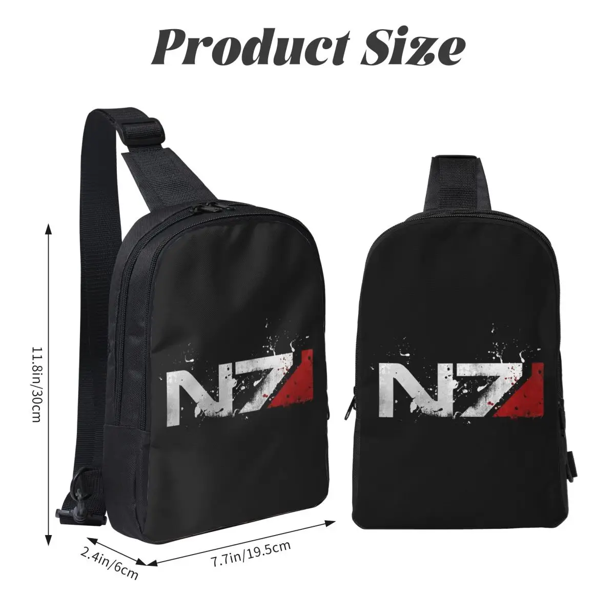 

Mass Effect Distressed N7 Chest Bag Crossbody Backpack Sling Shoulder Bag For Men Travel Hiking Daypack