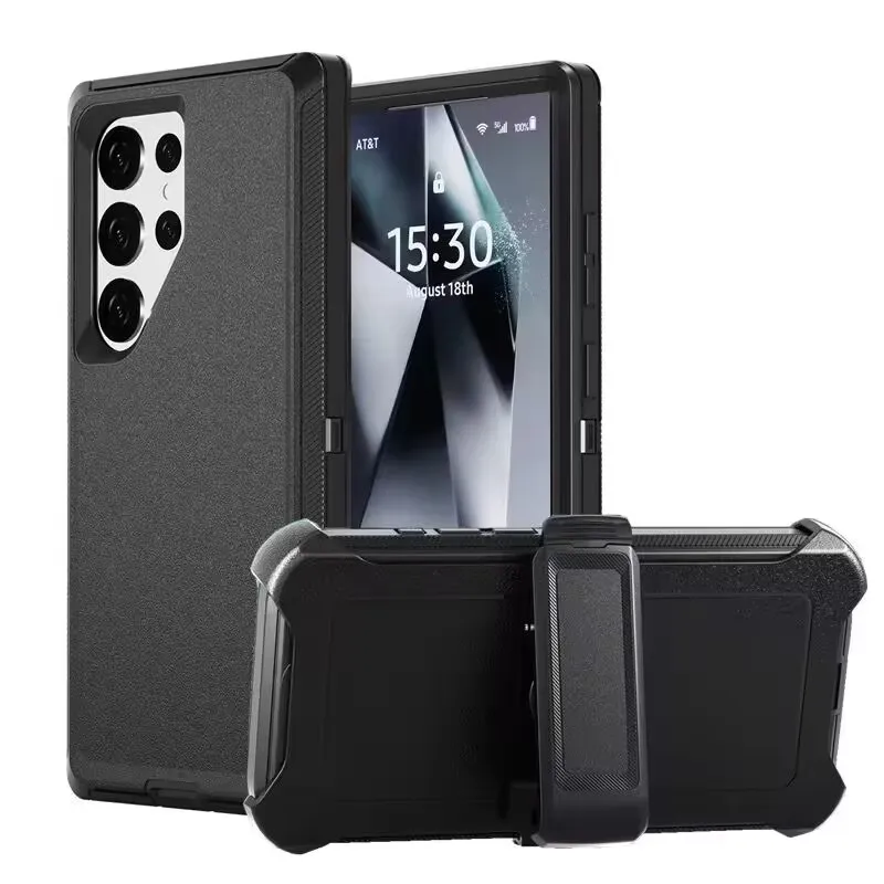 3 IN1 dla Samsung Galaxy S22 S21 S20 S23 S24 S25 ULTRA S10 Plus Note 20 10 9 8 Wytrzymałe, wstrząsoodporne etui na telefon z paskiem CliP — zdjęcie produktu 2
