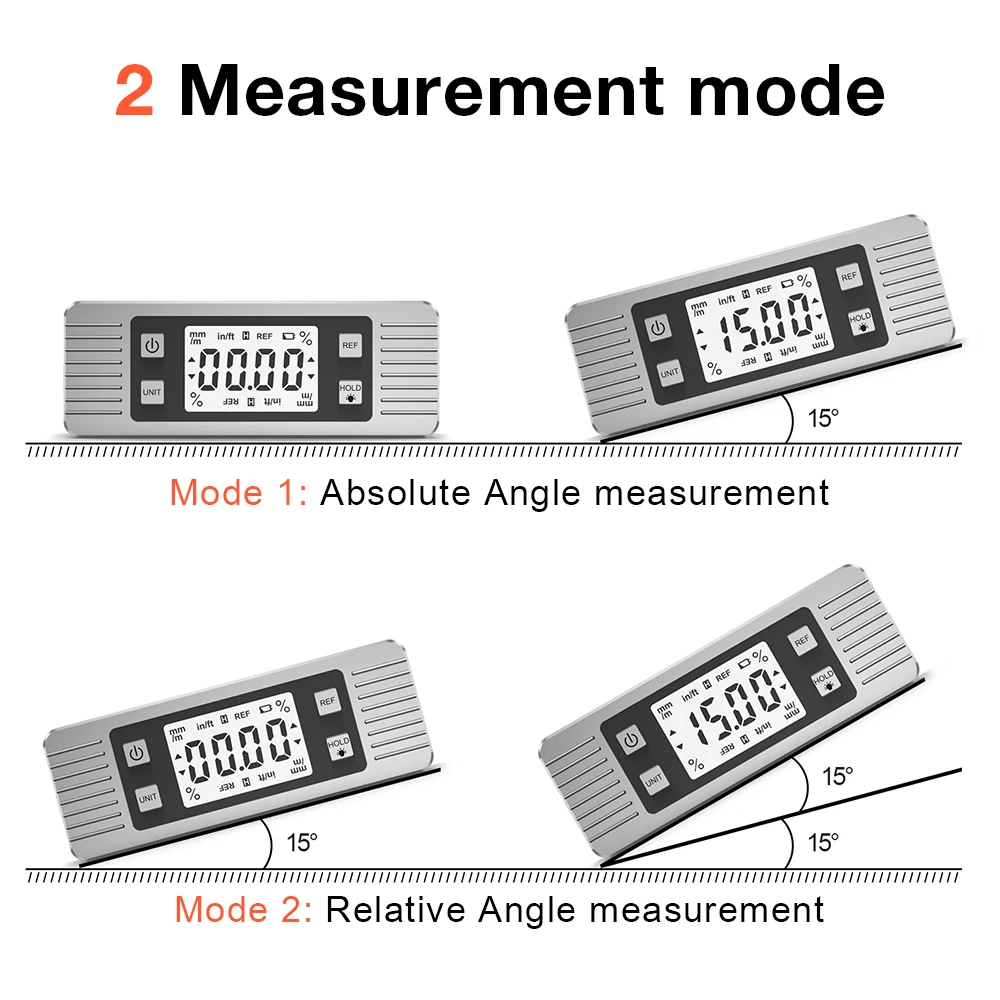 Digital Level Electronic Protractor Inclinometer with Bottom Magnet Angle Finder Level Meter Gauge Level Box Magnetic Based