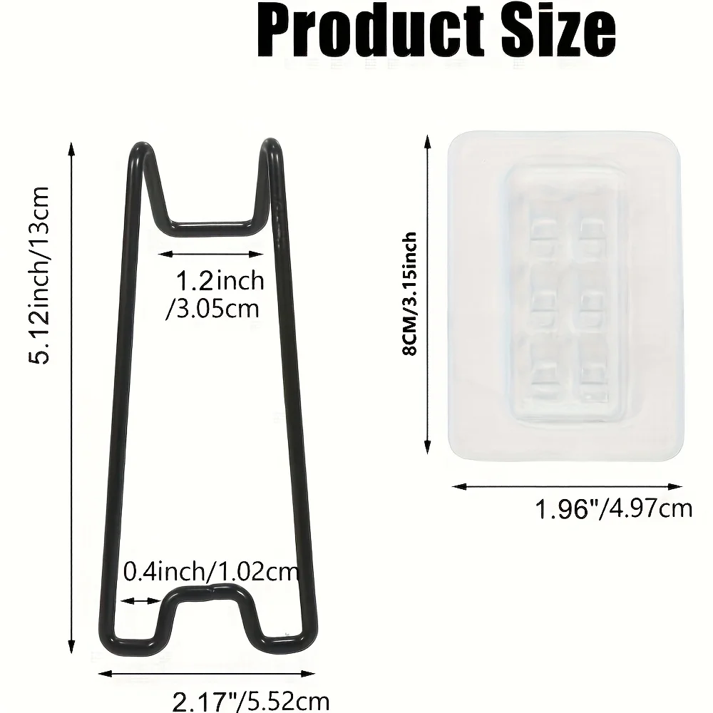1/2 Set of Photo Frame Bracket - Self-Adhesive Adjustable Durable Metal Display Stand, Suitable for Art Works, Photos, Home Deco