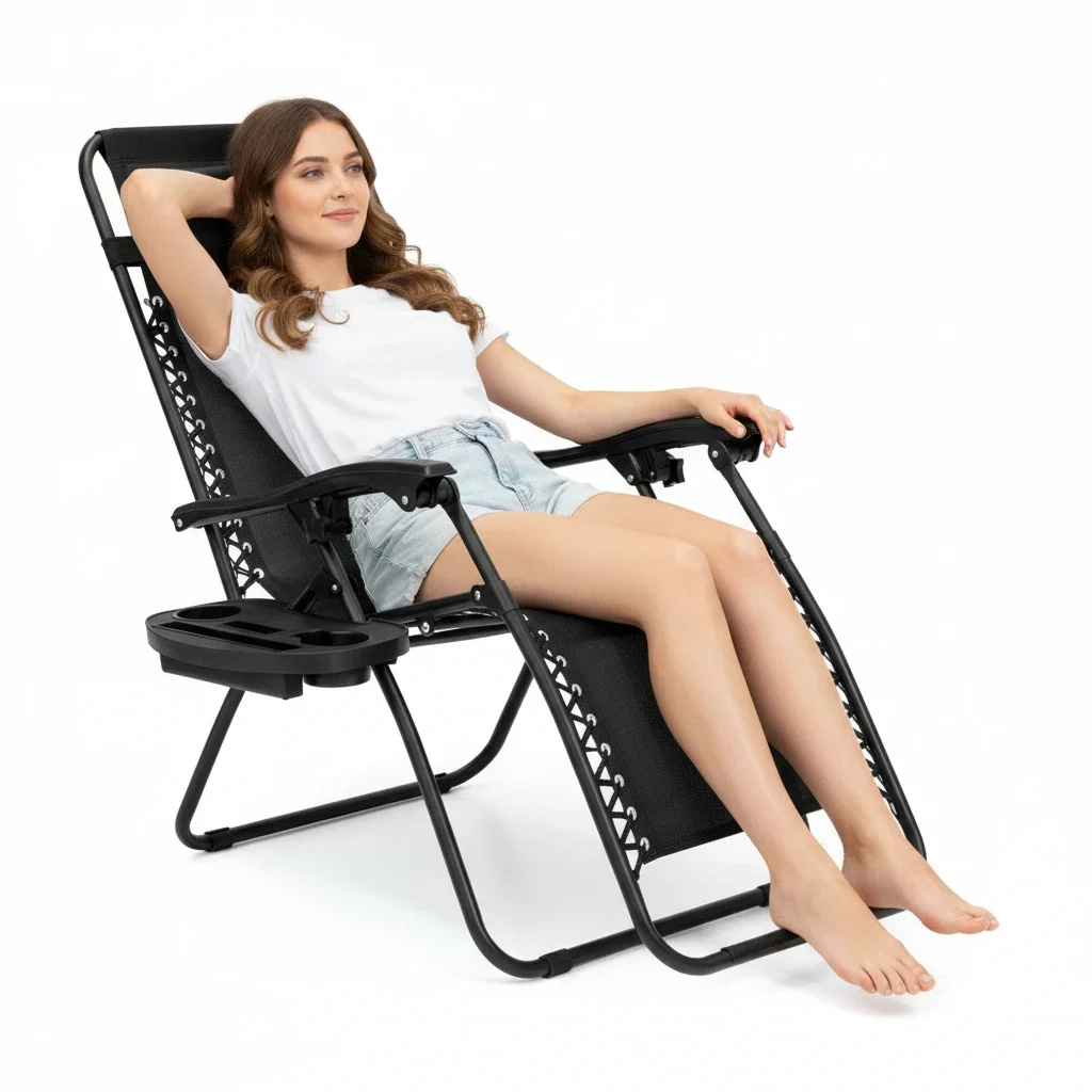 2026 Wholesale High Quality Outdoor Portable Adults Lazy Sun Adjustable Lightweight Reclining Lounge Camping Beach Zero Gravity