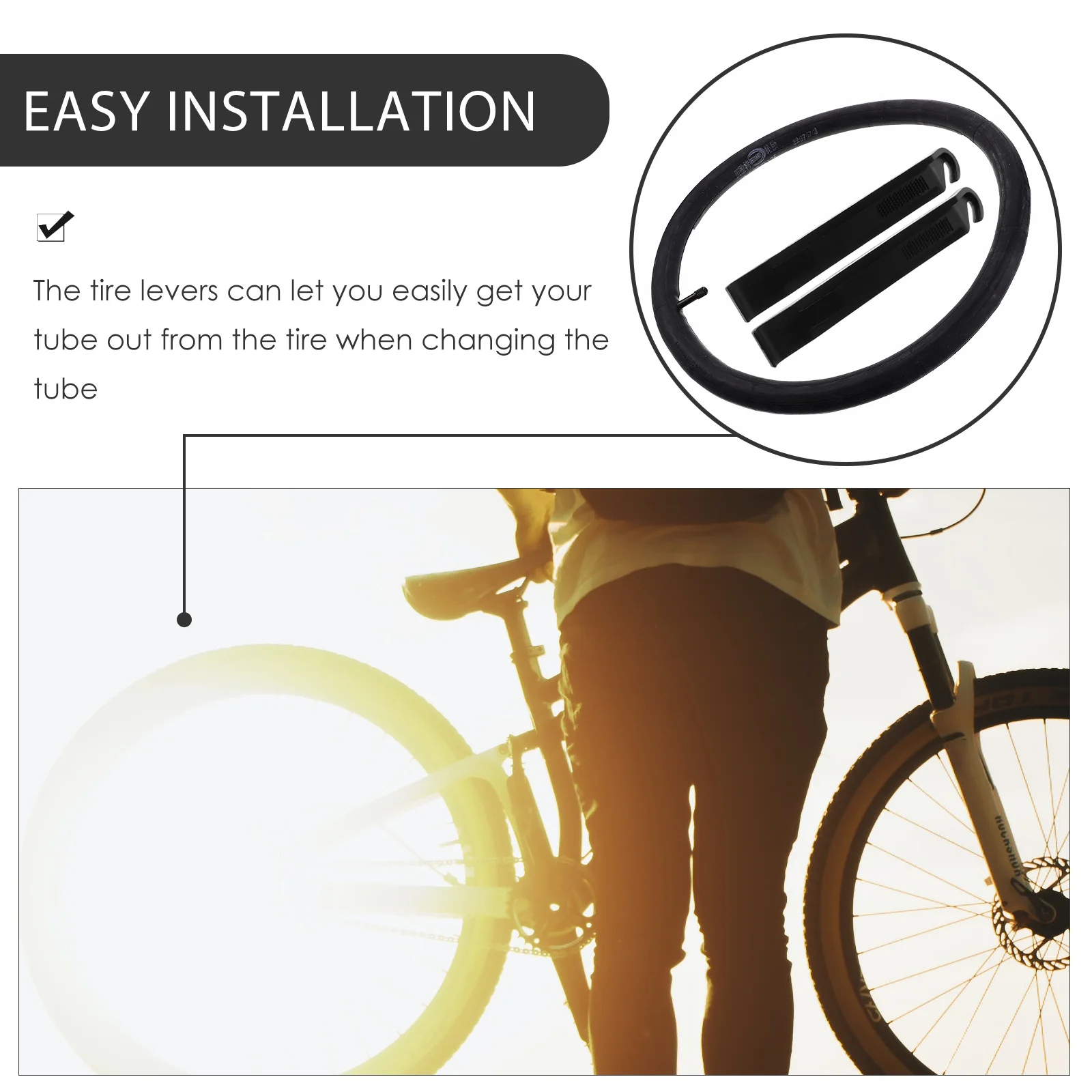 

2pcs 1 Pack Bike Inner Tube Set with Tire Levers Butyl Rubber Bicycle Tubes Repair Kit for Mountain Bike Wheels