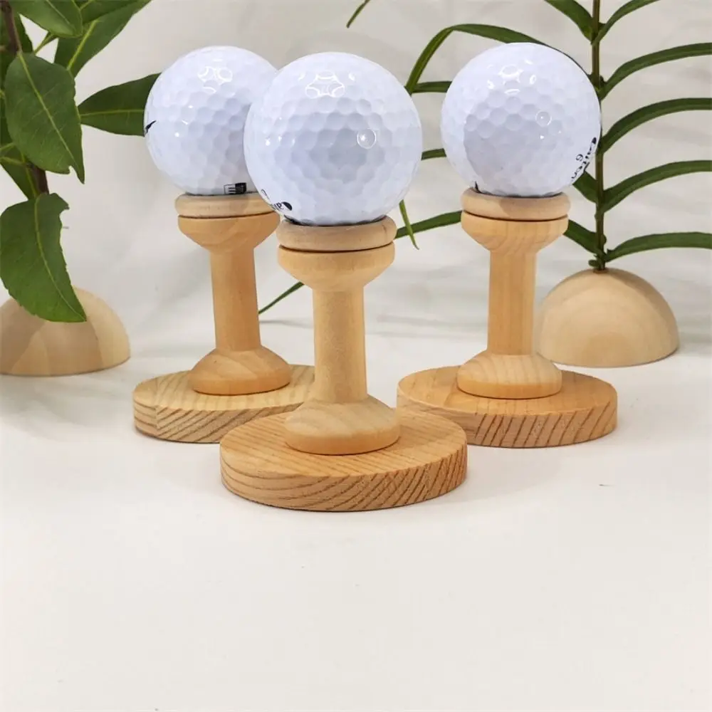 3Pcs Wooden Golf Wooden Base Set Easy To Install Storage Rack Golf Ball Tees Exhibitions Mini Golf Tennis Ball Support