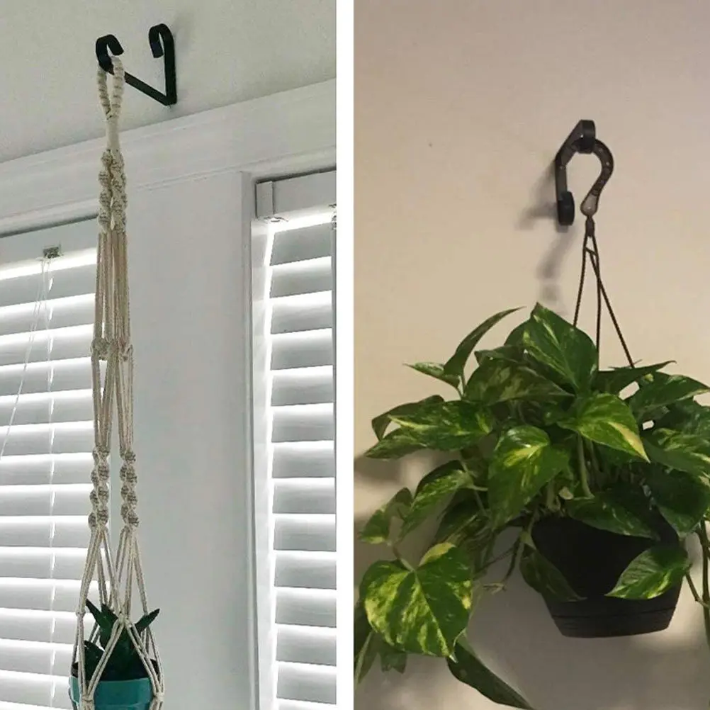 2pcs Rustic Iron Wall Hooks Set – Vintage Decorative Plant Hanger for Bird Feeders, Lanterns, Flowerpots & String Lights