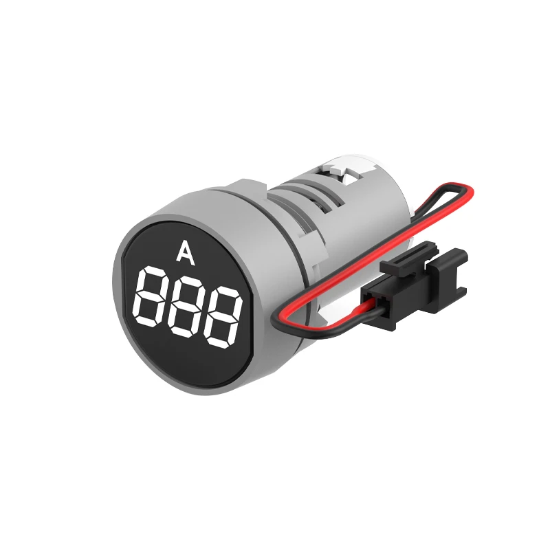 Luce amperometrica digitale rotonda da 22MM 2-100A luce rotonda a LED Monitor per strumenti Tester AC380V massimo