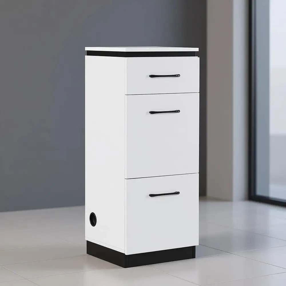 

White Multi-Purpose Beauty Equipment Cabinet with Tool Drawers and Hair Styling Accessories