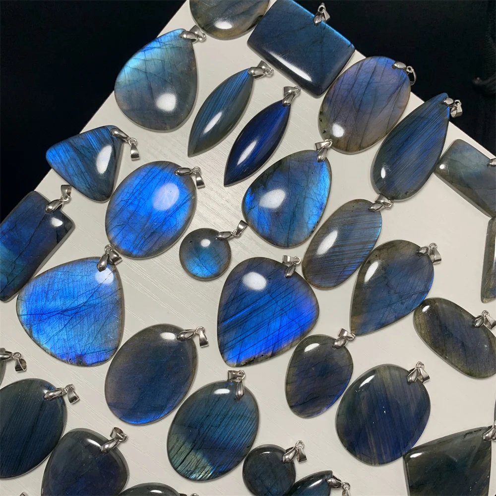 Noble Natural Royal Blue Labradorite Pendants Women Full Blue Light Labradorite Clean Beads Star Horse Eye Water Drop AAAAAAAAAA