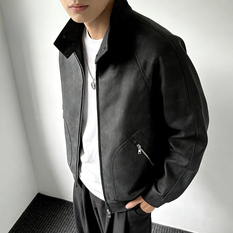 

Новая мужская кожаная куртка 2026 года: повседневная, свободного кроя, модная, осенняя коллекция, из искусственной кожи и полиэстера, водонепроницаемая, маслоотталкивающая.