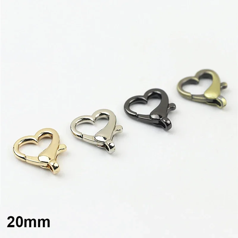 10Pcs Alloy Lobster Clasps Buckle Heart Shape Gold Color Hooks Connectors for DIY Jewelry Making Findings Accessories