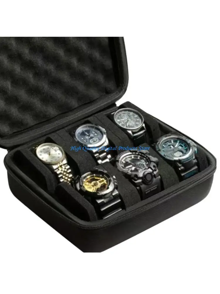

U2JE Waterproof for Wristwear Storage Case Portable 6 Slot Box Wristwatch Antidust Carrying Bag Unique Protective Organizers