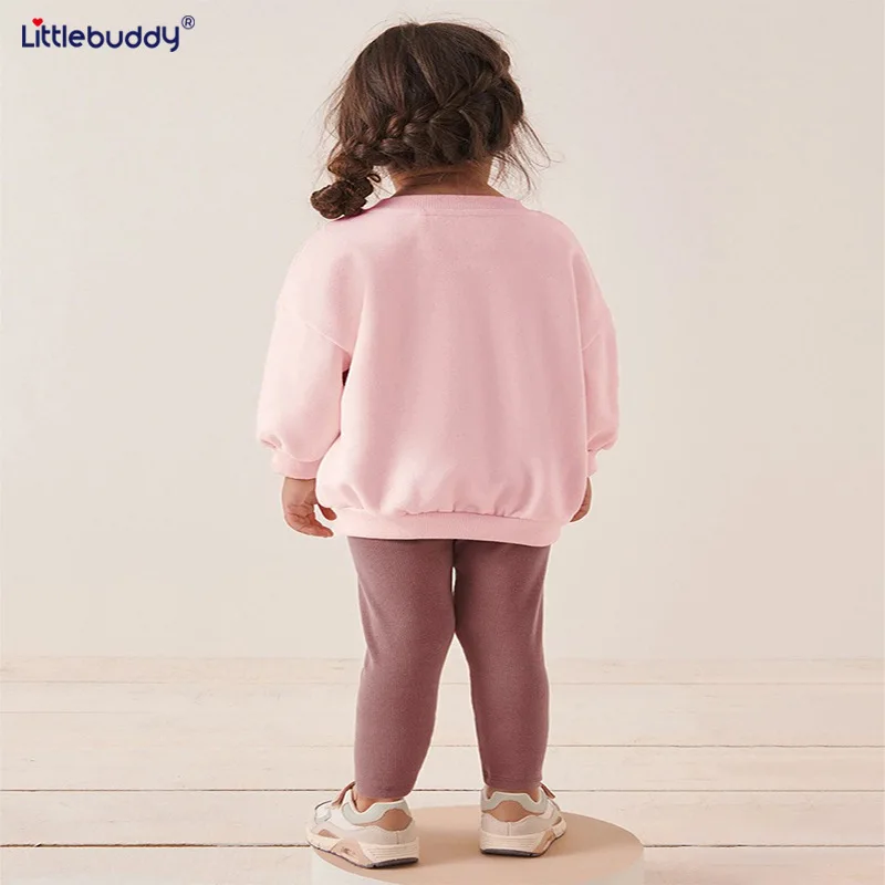 

Little buddyNew Girls Sweatshirt fashion Sweatshirt Round Neck Sweatshirt Autumn and Winter Long Sleeve Sweatshirt