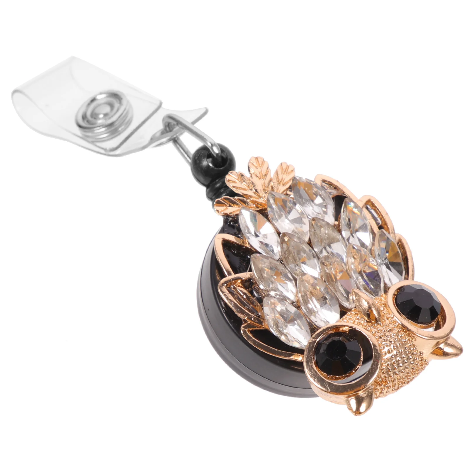 

Retractable Badge Holder Clip Universal Id Reel For Trade Show School Nurse Name Tag Owl Design Decorative Buckle Phone