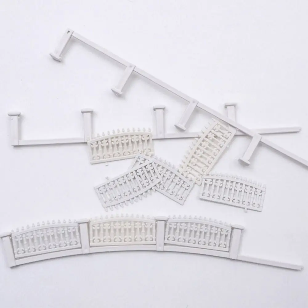 1:200 Scale Model Railway Building Multi Colorful 100cm Length Model Railway Fence One Meter White Color Garden Fence Model