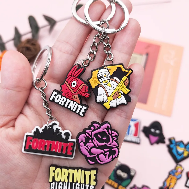 32pcs Fortnite Keychain Set Anime Kawaii Backpack Pendant Cartoon Car Keyring Cosplay Collectible Fans Toy view 3