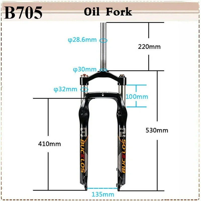 BUCKLOS MTB Fork Snow Moutain Bike Fat Fork 26inch 4.0