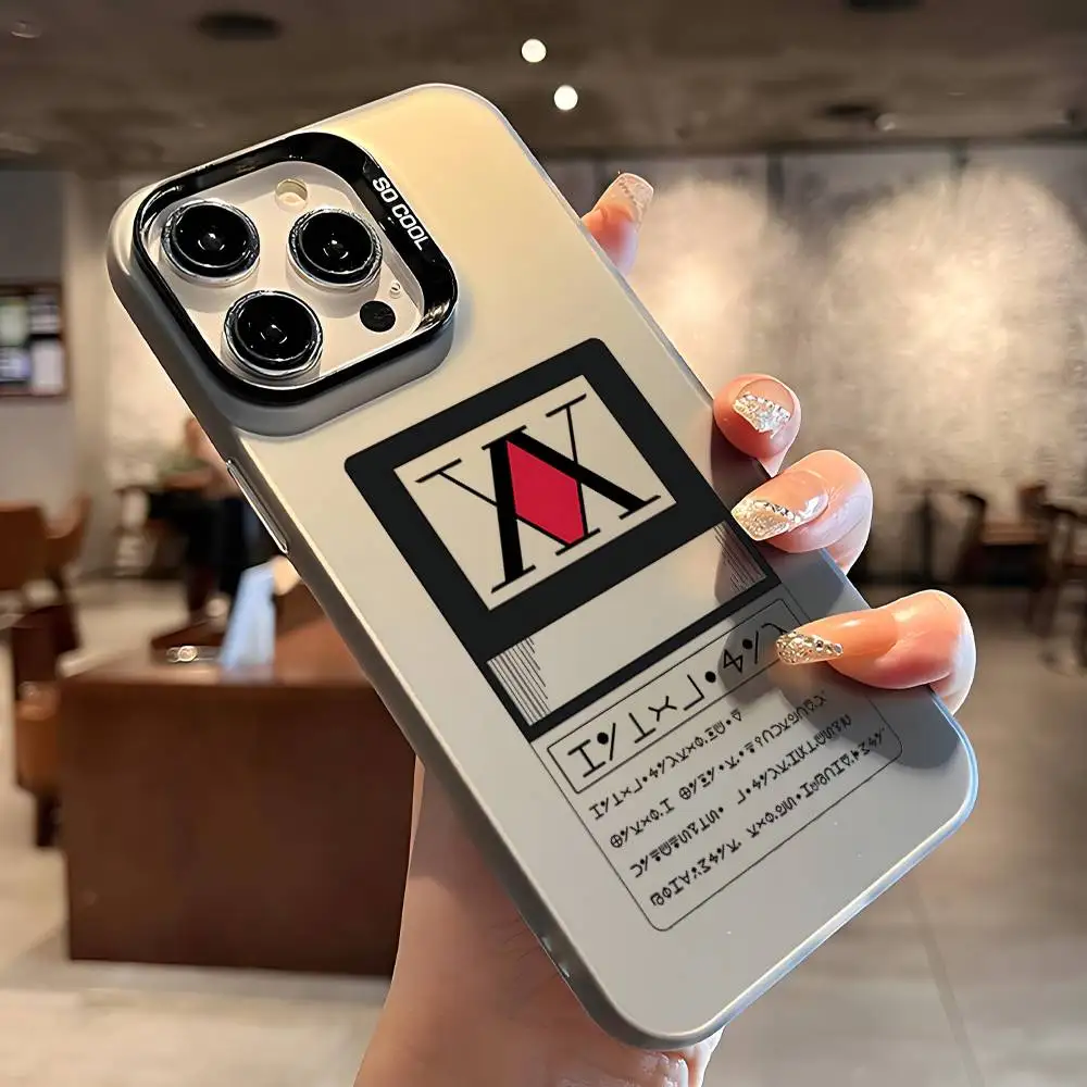 أمين H-HUNTER هنتر جراب هاتف آيفون 16 15 14 13 12 11 برو ماكس X XR XSMAX 8 7 Plus كاندي ماتي غطاء خلفي مقاوم للصدمات