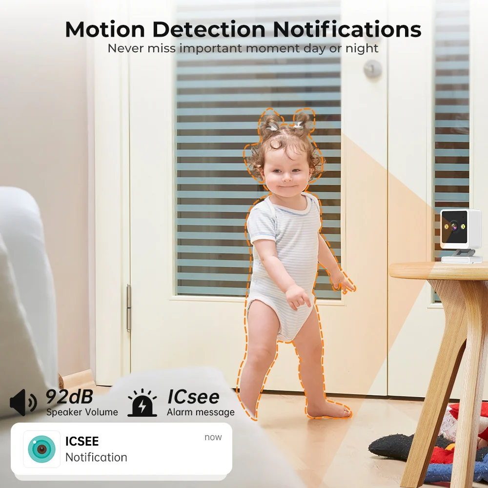 ANBIUX 1080P Wifi Camera Indoor Baby Camera 2MP Motion Detction Two Way Audio Baby Monitor Wifi Surveillance Cameras iCSee App