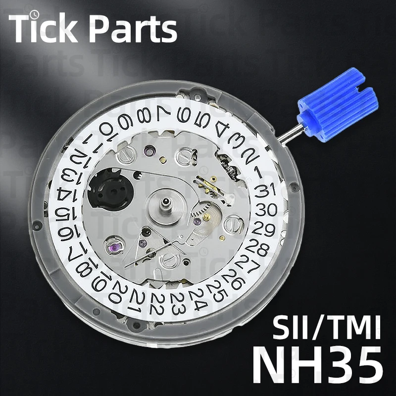 Japan NH35 NH35A Automatic Watch Movement Date at 3 High Accuracy 24 Jewels Dual Calendar Mechanical Movement Accessories