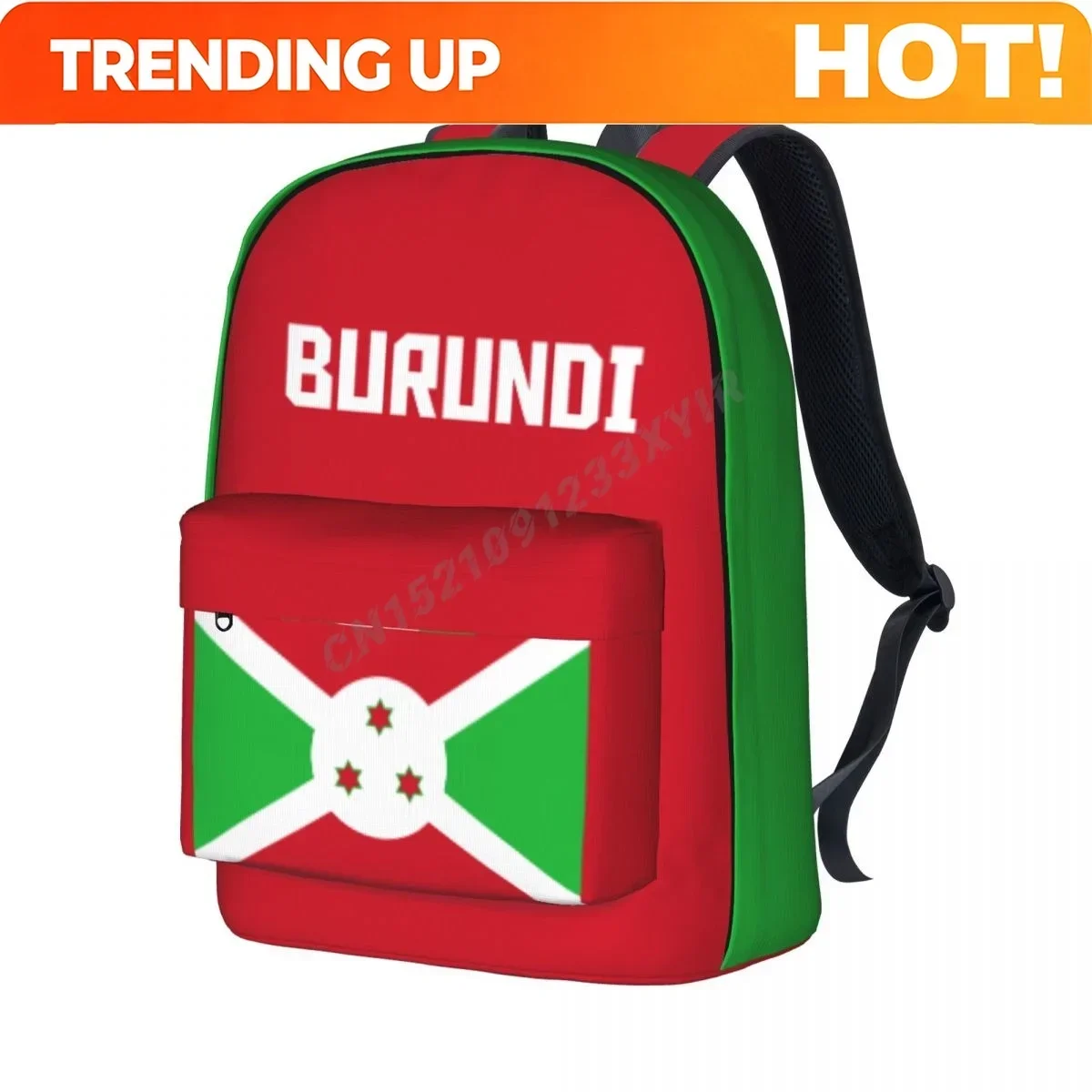 Custom Bag Unisex Backpack Burundi Flag Burundian Stitch Schoolbag Messenger Bag Case Laptop Travel Bag Mochila Gift