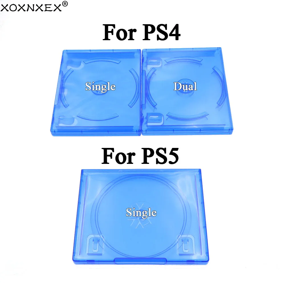 1/2/5Pcs For PS4 Game CD Case For PS4/PS5 Clear Blue DVD Sto