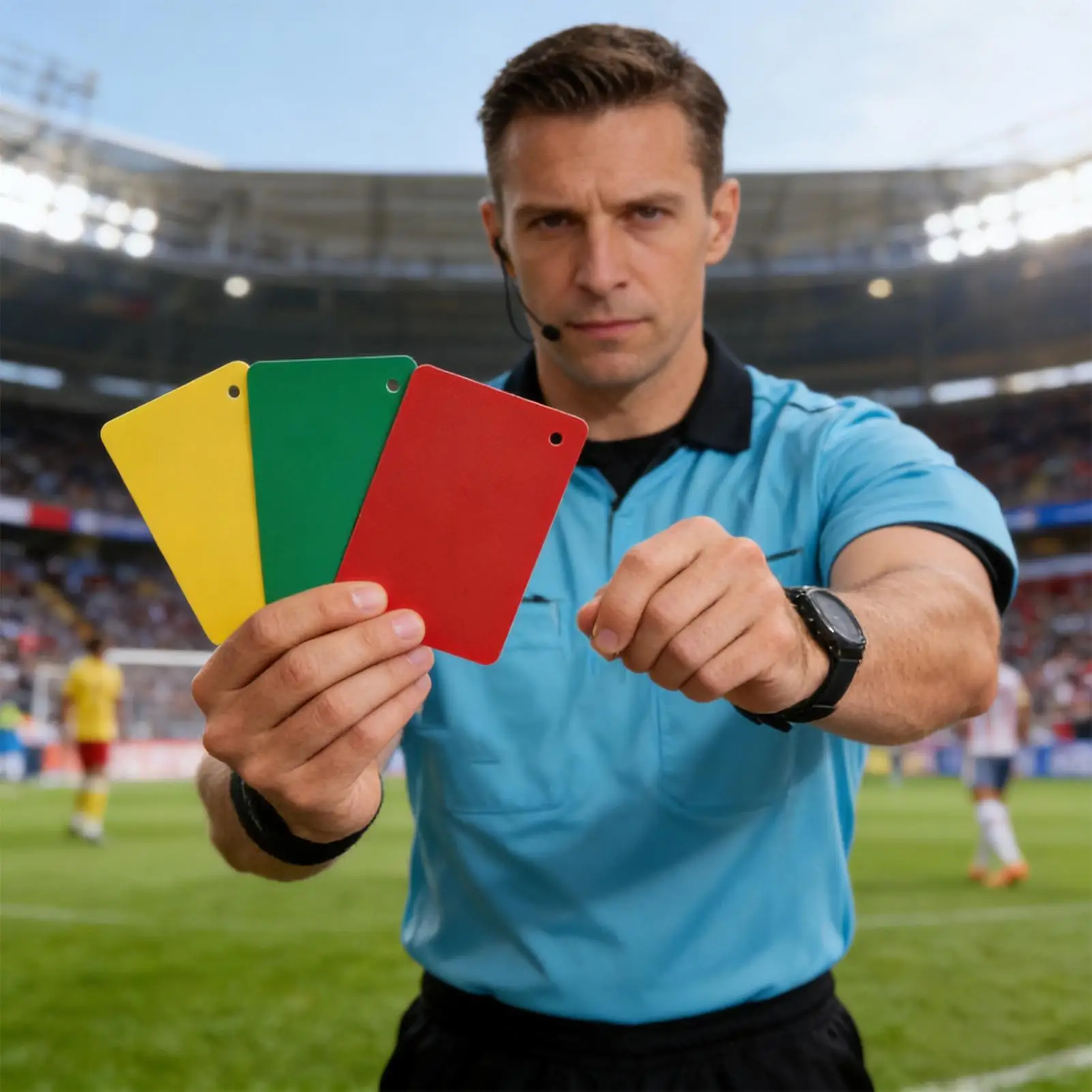 

Карточки судьи для штрафов, аксессуары для судей, красные, желтые, зеленые футбольные карточки для игр, соревнований, тренировок, стадионов и игровых площадок