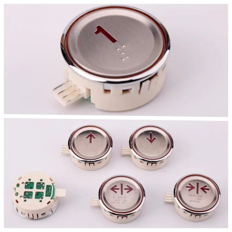 5PCS Elevator Button Large Round AK-29B Keypad Singma Braille Red for LG Elevator Parts Diameter 37.5MM