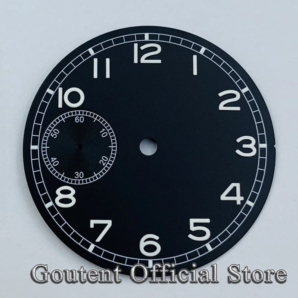 Goutent 37mm sterylna czarna biała niebieska tarcza zegarka pasuje do części zegarka z mechanizmem ETA 6497 ST36 — zdjęcie 6