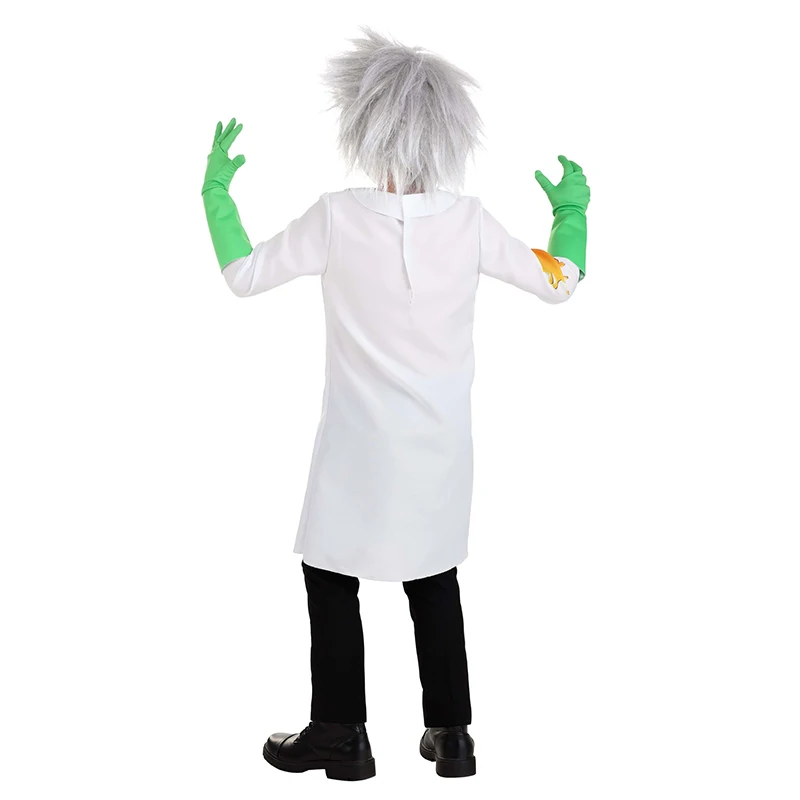 Disfraz de Halloween para niños y niñas, traje de científico loco de laboratorio, Unisex