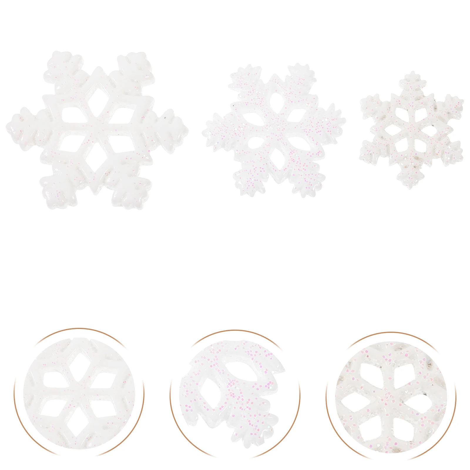 60 uds decoraciones en forma de copo de nieve Mini dijes brillantes para proyectos de bricolaje carcasa de teléfono accesorios para el cabello regalos de vacaciones artesanía