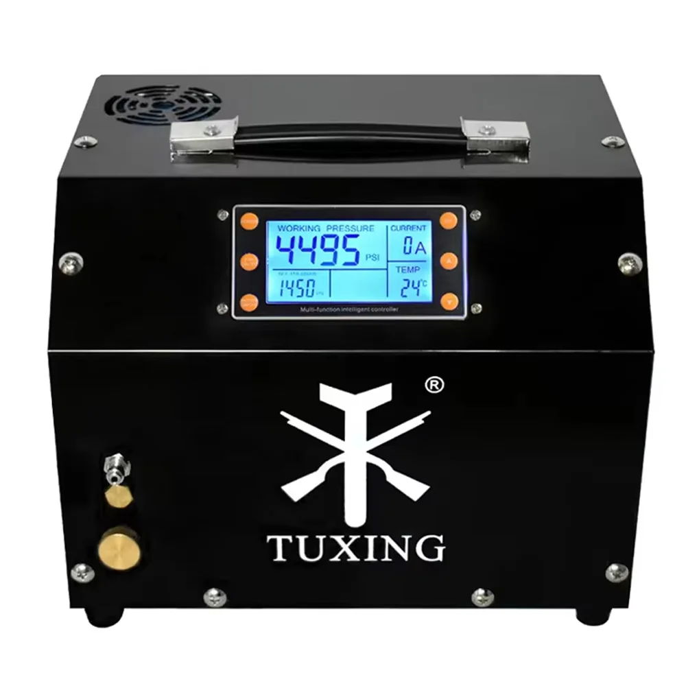 TUXING TXET063 300Bar High Pressure PCP Air Compressor Built-in power supply with LCD Display Digital Control System for Airgun