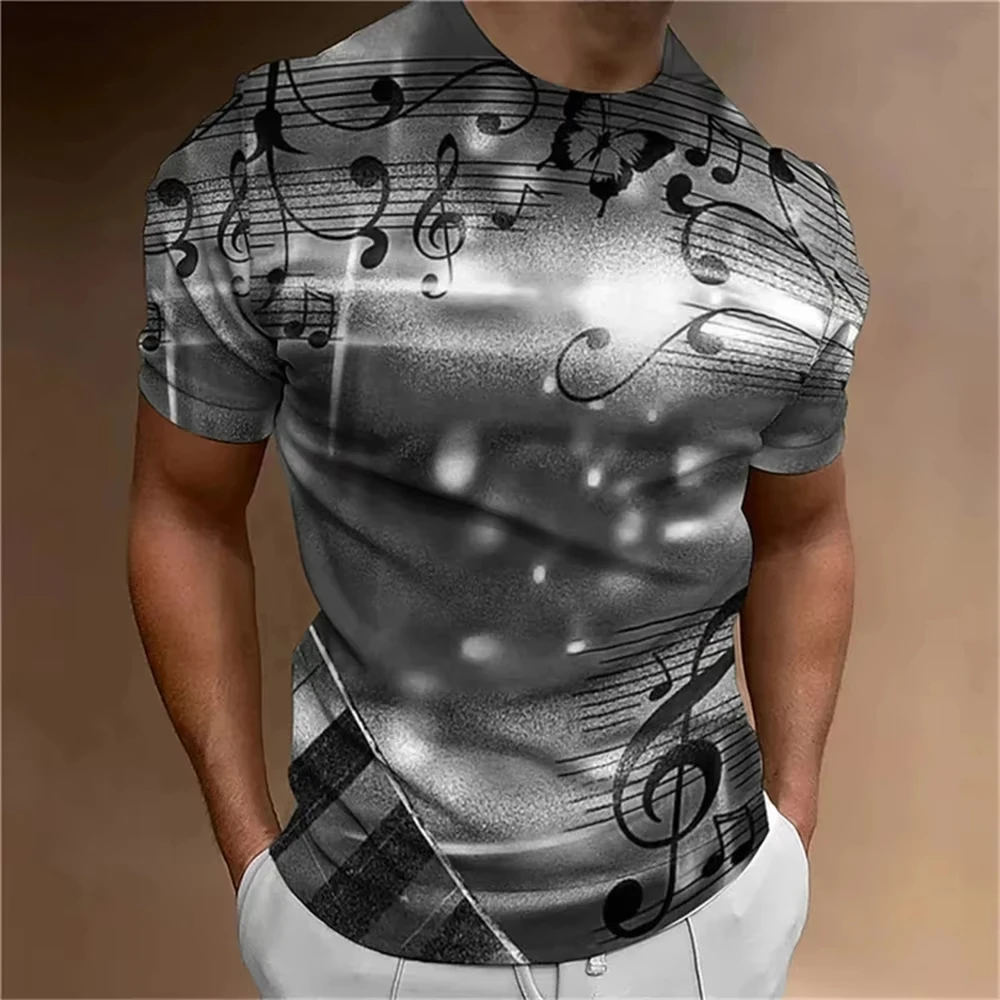 Summer Music Notes Pattern 3D Print Men T-Shirts Men Women T shirt Short Sleeve  Harajuku Tee Top Women T-Shirt Kid TShirt Y2k image 5