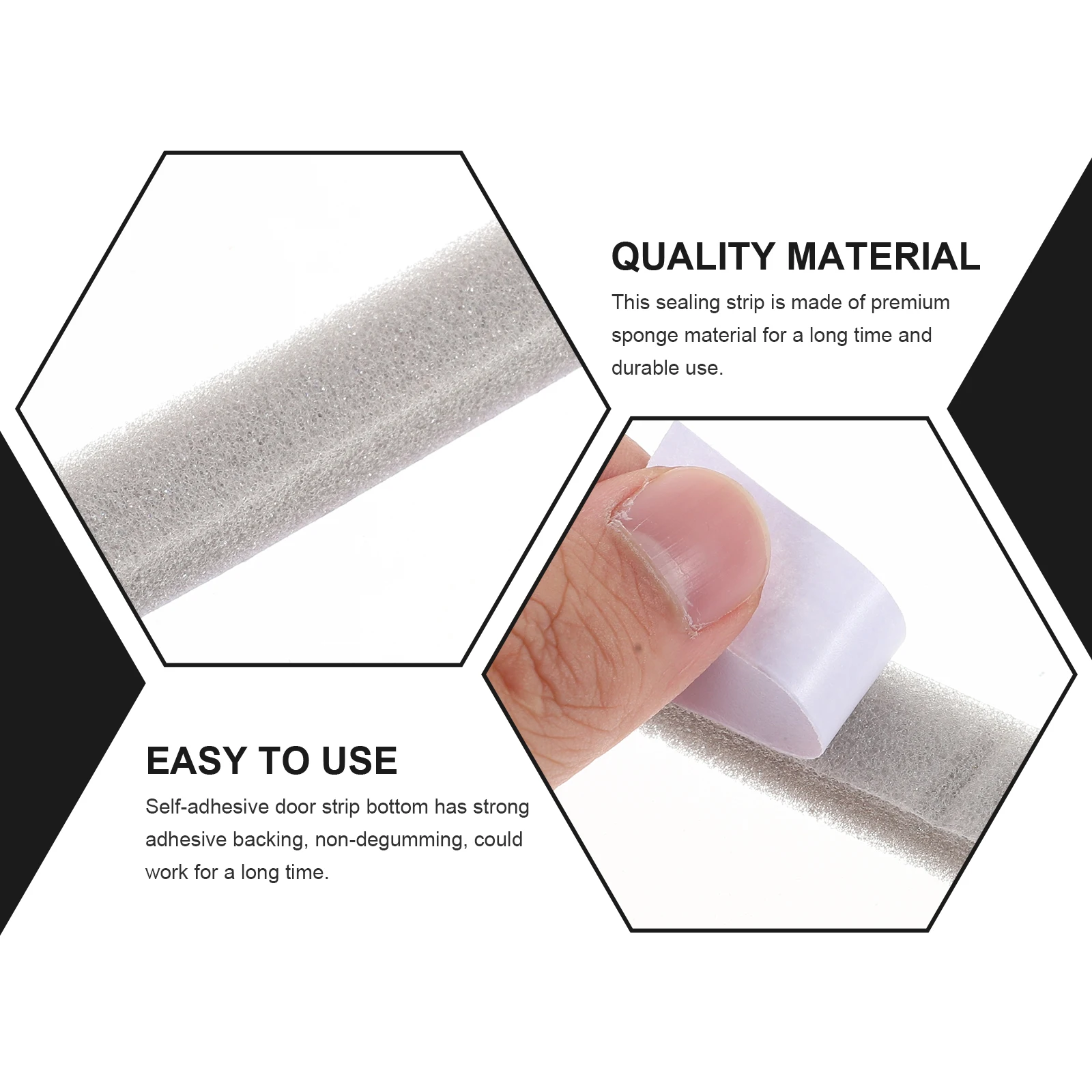 

2 Rolls Door Frame Sealing Strip Soundproof Sponge Tape Windproof Self-Adhesive Door Window Sealing Tape For Home Use